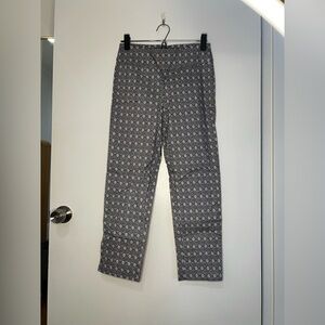 New Directions Navy and White Patterned Trousers